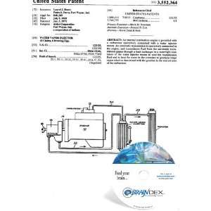  NEW Patent CD for WATER VAPOR INJECTOR 