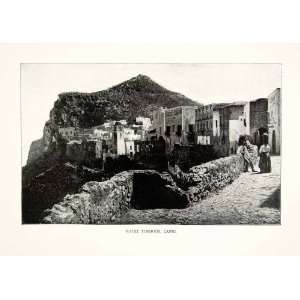 1902 Print Hotel Tiberius Capri Italy Island Monte Tiberio Mountains 