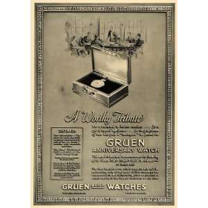 1924 Ad Gruen Guild Anniversary Watch Box Time Piece   Original Print 
