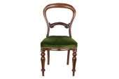 Victorian Antique Mahogany Balloon Back Hall Side Bedroom Dining Chair 