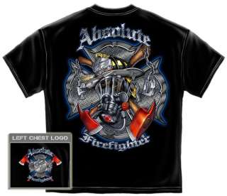 Cool Absolute Firefighter T Shirt FD 33 gaz mask red axe fire biker 