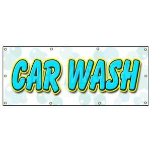  36x96 CAR WASH BANNER SIGN washing detail wax signs 