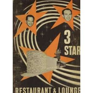  3 Star Restaurant & Lounge Menu Portland Oregon 1960s 