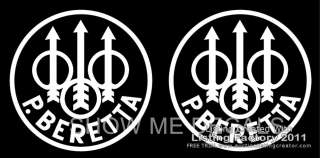 Beretta Logo 5 Vinyl Decals (Set of 2)   