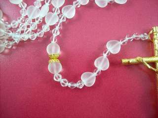 Elegant Gold Crystal Glass Wedding Unity Lasso Rosary  