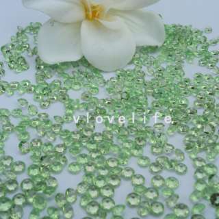 1000 1/3ct Light Green Diamond Wedding Confetti Decor  