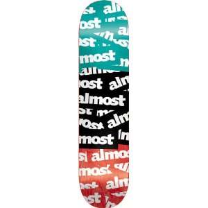 Almost Plastered Skateboard Deck   7.75 Teal/Black/Red Resin 7  