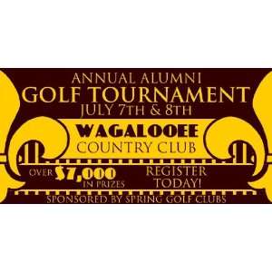  3x6 Vinyl Banner   Alumni Golf Tournament Pinstripe Emblem 