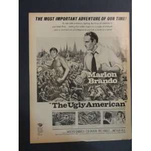  The Ugly American,movie ad. 1963 full page print advertisement 