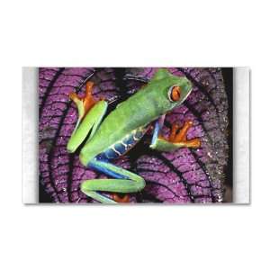  38.5 x24.5 Wall Vinyl Sticker Red Eyed Tree Frog on Purple 