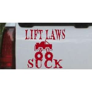 Lift Laws Suck Off Road Car Window Wall Laptop Decal Sticker    Red 