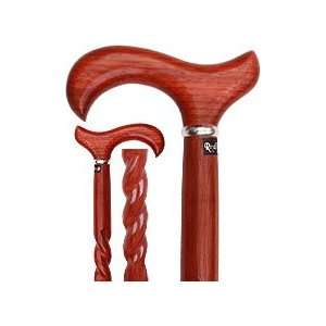  Rope Twist Derby Walking Cane With Padauk Wood Shaft and 