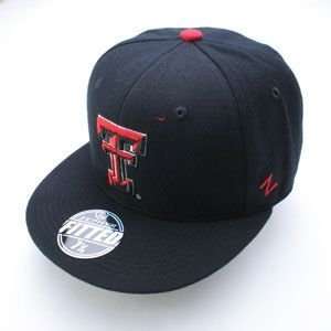  Texas Tech Red Raiders Slider Fitted Hat (Black) Sports 