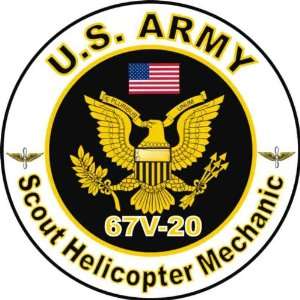 United States Army MOS 67V 20 Scout Helicopter Mechanic Decal Sticker 