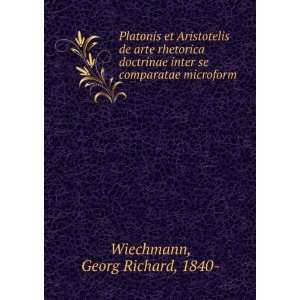   inter se comparatae microform Georg Richard, 1840  Wiechmann Books