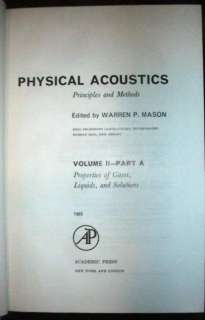 Physical Acoustics, Fluids Polymers Nonlinear Acoustics  