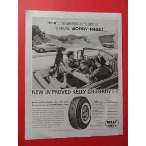  Kelly Tires,1959 print advertisement (dog/family in car 
