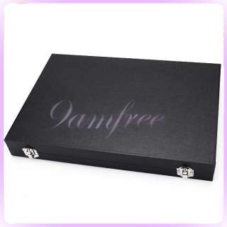 Luxury wood 49 Pair Cufflinks Jewelry Storage Display Box Case Black 