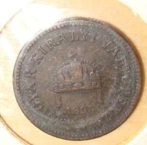 Filler Coin Hungary 1895 Magyar Kiralyi Valtopenz  