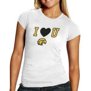  Southern Miss Golden Eagles Ladies White I Heart You T 