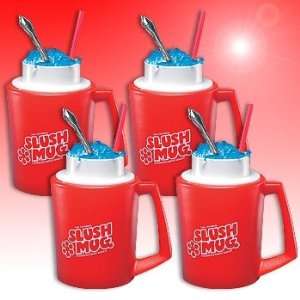   Mugs Frozen Beverage Red Slushie Cups (Set of 4)   Amazing Slushees