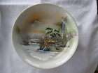 lovely vintage kutani porcelain soup bowl mt fuji waterwheel bridge