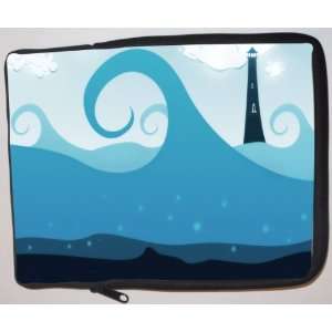 Lighthouse Blue Waves Design Laptop Sleeve   Note Book sleeve   Apple 