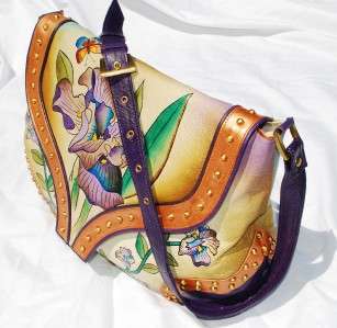 Articious 100% Handpainted Leather Iris Beauty Handbag BN Authentic 