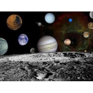 Montage of Images Taken by the Voyager Spacecraft Premium Poster Print 