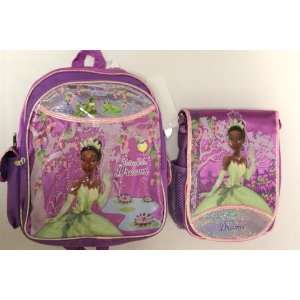  Princess and the Frog Medium Backpack + Lunch Bag SET 