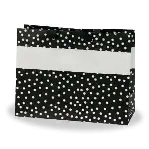  Berwick Spot Dot Gift Bag, Black, 13 Wide x 10 High x 5 