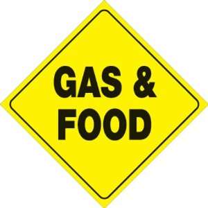  Yellow Plastic Reflective Sign 12   Gas & Food 