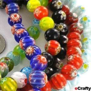   Beads RAINBOW GLASS BEADS MIX 8mm 140 Beads 100 Grams 