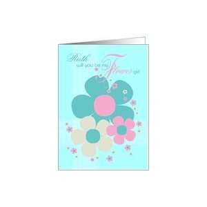  Ruth Flower Girl Invite Card   Pretty Illustrated Flowers 