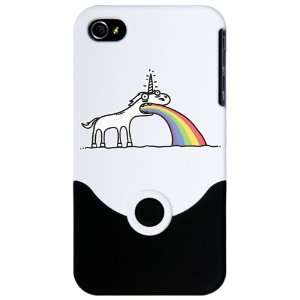  or 4S Slider Case White Unicorn Vomiting Rainbow 
