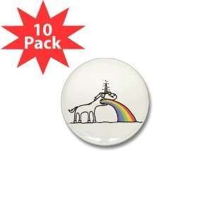    Mini Button (10 Pack) Unicorn Vomiting Rainbow 