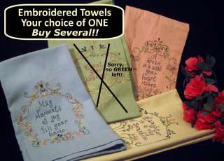 ONE Embroidered Tea Towel Spring Sunshine Choice/3 NEW  