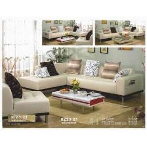 3pc Modern Sofa Sectional with FREE Armless Chair Ivory  