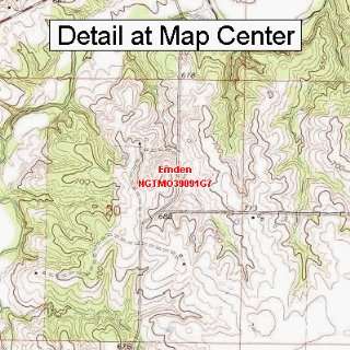  USGS Topographic Quadrangle Map   Emden, Missouri (Folded 