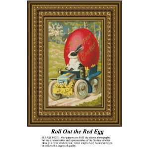  Roll Out the Red Egg, Cross Stitch Pattern PDF  
