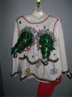 OUTRAGEOUS CHRISTMAS TREE TACKY UGLY CHRISTMAS SWEATER JUMPER MENS 