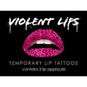  Violent Lips   The Pink Cheetah   Set of 3 Temporary Lip 