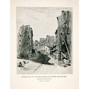  1907 Print Demolition Rue Sainte Hyacinthe Saint Michel 