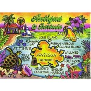  Antigua & Barbuda Map Caribbean Fridge Collectors 