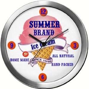   SUMMER 14 Inch Ice Cream Metal Clock Quartz Movement
