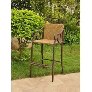 VALENCIA RESIN WICKER AND STEEL 2 BAR BISTRO CHAIRS   PATIO FURNITURE