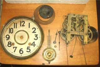 Vintage wall clock movement / dial / pendulum/ gong spare / project 