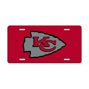 Kansas City Chiefs Red Laser Cut License Plate  Sports 