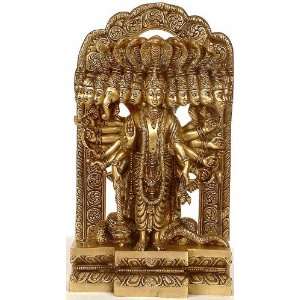  Lord Vishnu in his Cosmic Magnification   Brass Statue 