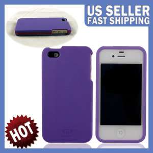 PURPLE OEM AGF BEETLE SHELL IPHONE 4S 4 SNAP ON CASE w/ SHOCK 